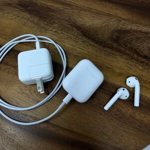 Apple AirPods 1st Gen A1602 Charging Case with Earbuds and 12W Power Adapter